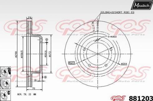 Maxtech 881203.6880 - Brake Disc autospares.lv