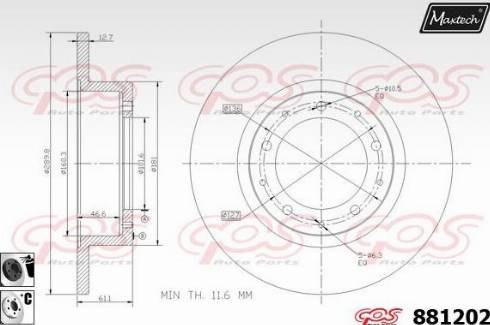 Maxtech 881202.6060 - Brake Disc autospares.lv