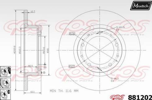 Maxtech 881202.6880 - Brake Disc autospares.lv