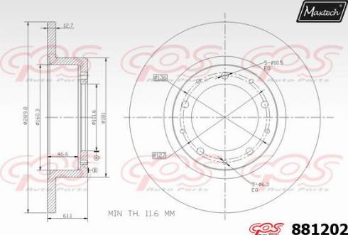 Maxtech 881202.0000 - Brake Disc autospares.lv