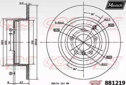 Maxtech 881219.6060 - Brake Disc autospares.lv