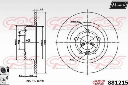 Maxtech 881215.6060 - Brake Disc autospares.lv