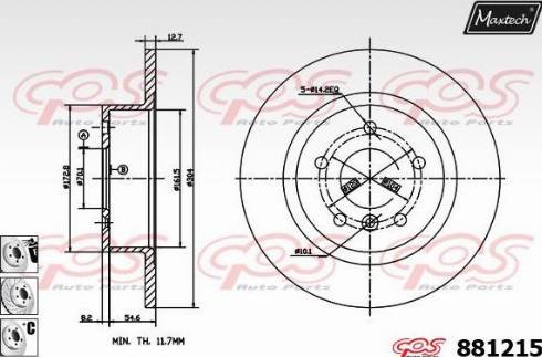 Maxtech 881215.6880 - Brake Disc autospares.lv