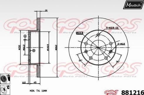 Maxtech 881216.6060 - Brake Disc autospares.lv