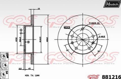 Maxtech 881216.6880 - Brake Disc autospares.lv