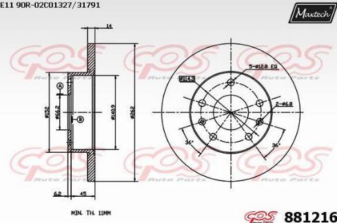 Maxtech 881216.0000 - Brake Disc autospares.lv