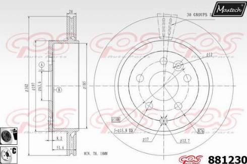 Maxtech 881230.6060 - Brake Disc autospares.lv