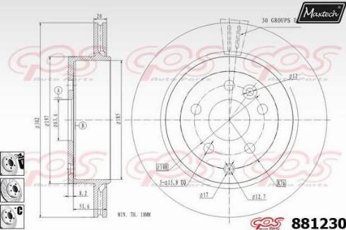 Maxtech 881230.6880 - Brake Disc autospares.lv