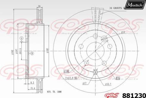 Maxtech 881230.0000 - Brake Disc autospares.lv