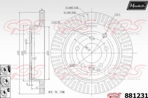 Maxtech 881231.6880 - Brake Disc autospares.lv