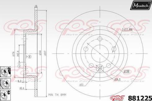 Maxtech 881225.6980 - Brake Disc autospares.lv