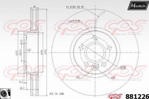 Maxtech 881226.0060 - Brake Disc autospares.lv