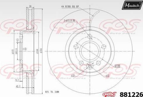 Maxtech 881226.0000 - Brake Disc autospares.lv