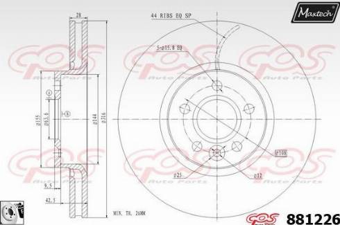 Maxtech 881226.0080 - Brake Disc autospares.lv