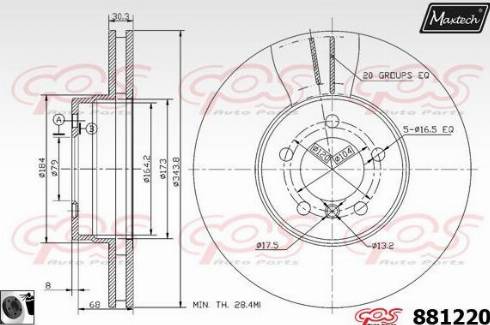 Maxtech 881220.0060 - Brake Disc autospares.lv