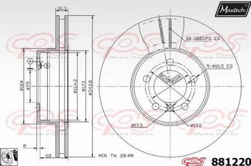 Maxtech 881220.0080 - Brake Disc autospares.lv