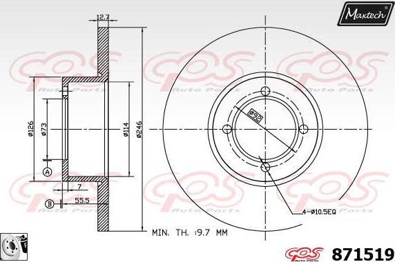 Maxtech 881220 - Brake Disc autospares.lv