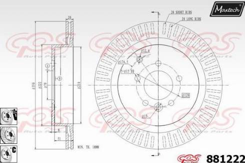 Maxtech 881222.6980 - Brake Disc autospares.lv