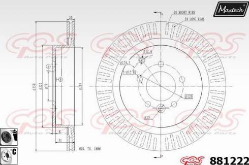 Maxtech 881222.6060 - Brake Disc autospares.lv