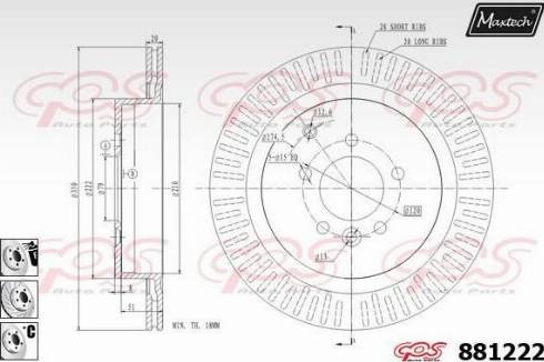 Maxtech 881222.6880 - Brake Disc autospares.lv