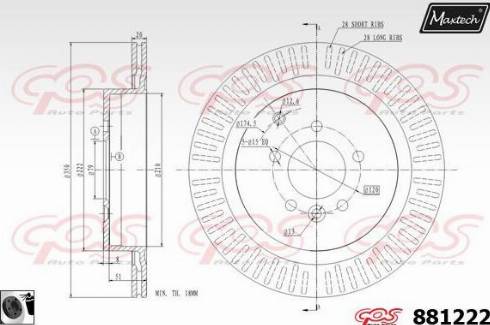 Maxtech 881222.0060 - Brake Disc autospares.lv