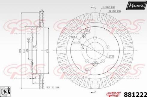 Maxtech 881222.0080 - Brake Disc autospares.lv