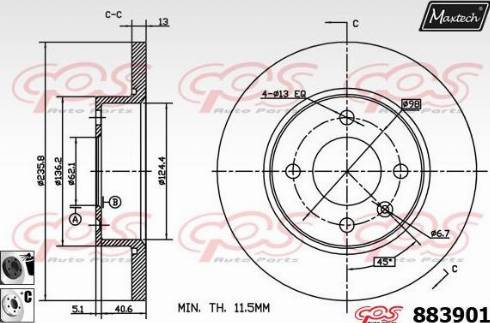 Maxtech 883901.6060 - Brake Disc autospares.lv