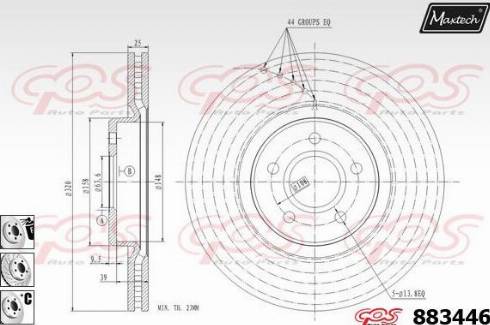 Maxtech 883446.6880 - Brake Disc autospares.lv