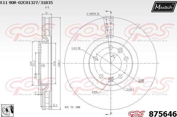 Maxtech 883409 - Brake Disc autospares.lv