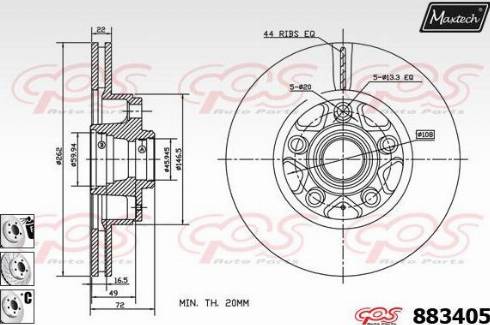 Maxtech 883405.6980 - Brake Disc autospares.lv