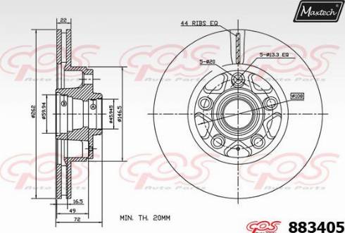 Maxtech 883405.0000 - Brake Disc autospares.lv