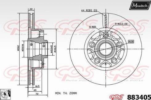 Maxtech 883405.0080 - Brake Disc autospares.lv