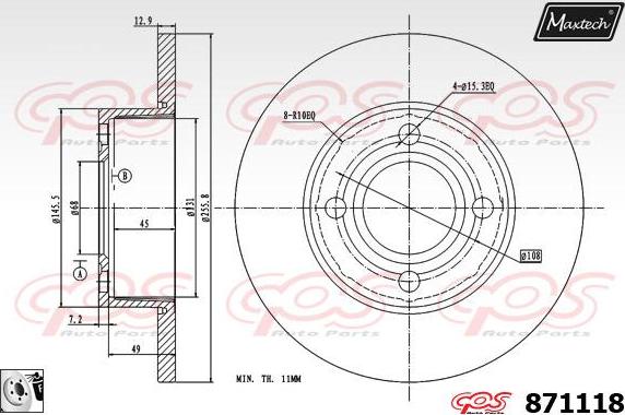 Maxtech 883405 - Brake Disc autospares.lv