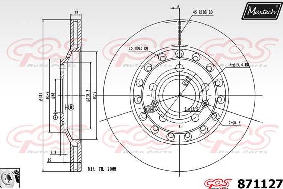 Maxtech 883406 - Brake Disc autospares.lv