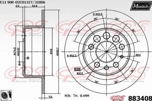 Maxtech 883408.0060 - Brake Disc autospares.lv