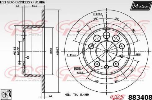 Maxtech 883408.0080 - Brake Disc autospares.lv