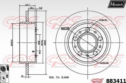 Maxtech 883411.6060 - Brake Disc autospares.lv