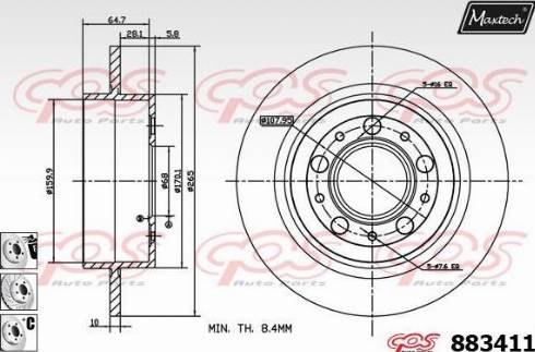 Maxtech 883411.6880 - Brake Disc autospares.lv