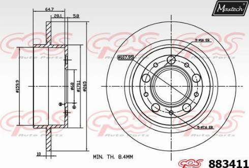 Maxtech 883411.0000 - Brake Disc autospares.lv