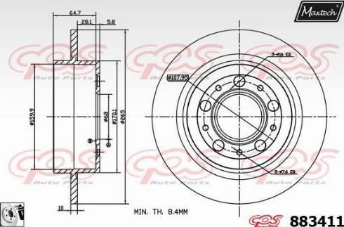 Maxtech 883411.0080 - Brake Disc autospares.lv