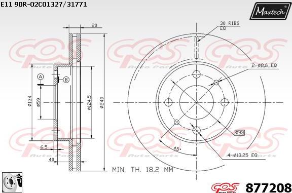 Maxtech 883411 - Brake Disc autospares.lv