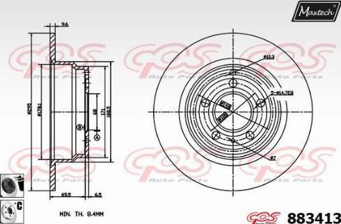 Maxtech 883413.6060 - Brake Disc autospares.lv