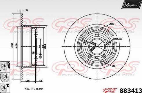 Maxtech 883413.6880 - Brake Disc autospares.lv