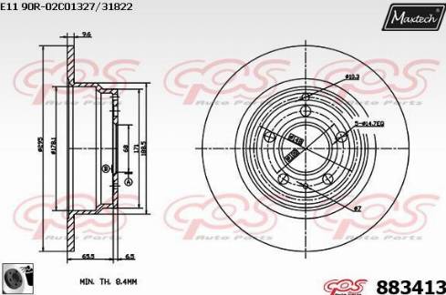 Maxtech 883413.0060 - Brake Disc autospares.lv