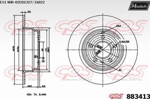 Maxtech 883413.0000 - Brake Disc autospares.lv