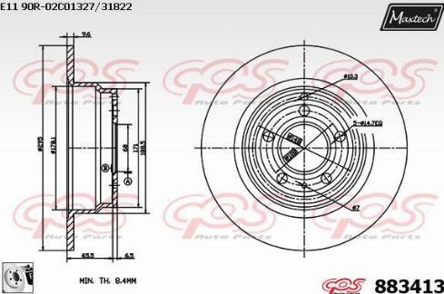 Maxtech 883413.0080 - Brake Disc autospares.lv