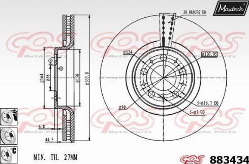 Maxtech 883434.6980 - Brake Disc autospares.lv