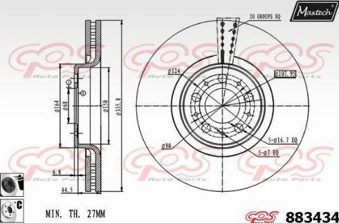 Maxtech 883434.6060 - Brake Disc autospares.lv