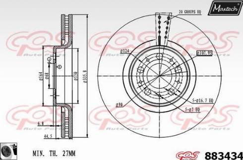 Maxtech 883434.0060 - Brake Disc autospares.lv