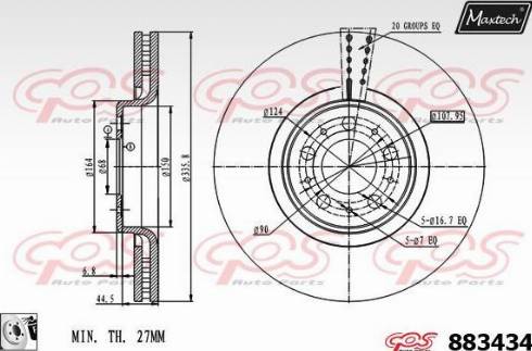 Maxtech 883434.0080 - Brake Disc autospares.lv